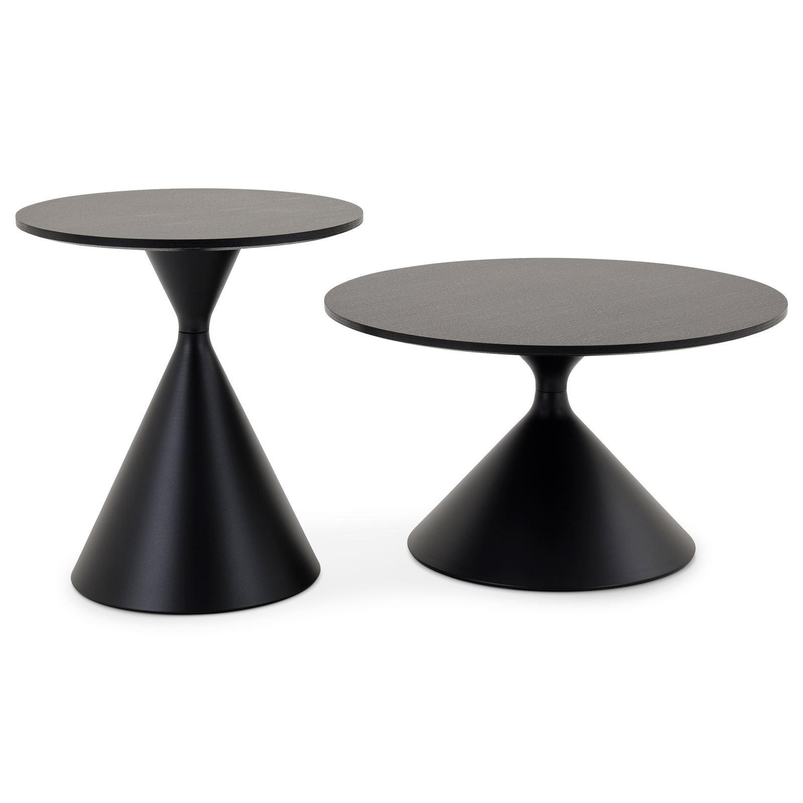 COUCHTISCH- SET ISOMA - Schwarz, Metall (70/40/70cm) - IDIMEX