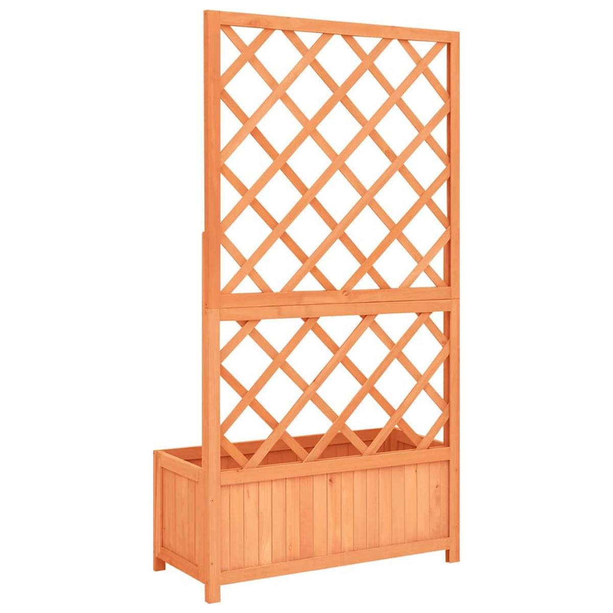 GARTEN-SPALIER Mit Blumenkasten Braun 70/30/135 Cm Tannenholz - Braun, Holz (70/135/30cm) - vidaXL