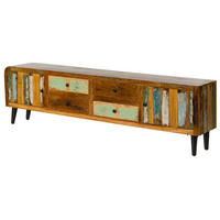 TV-BOARD Altholz 240x40x65 mehrfarbig lackiert SIXTIES #121 - Multicolor, Holz (240/65/40cm) - Massivmoebel24
