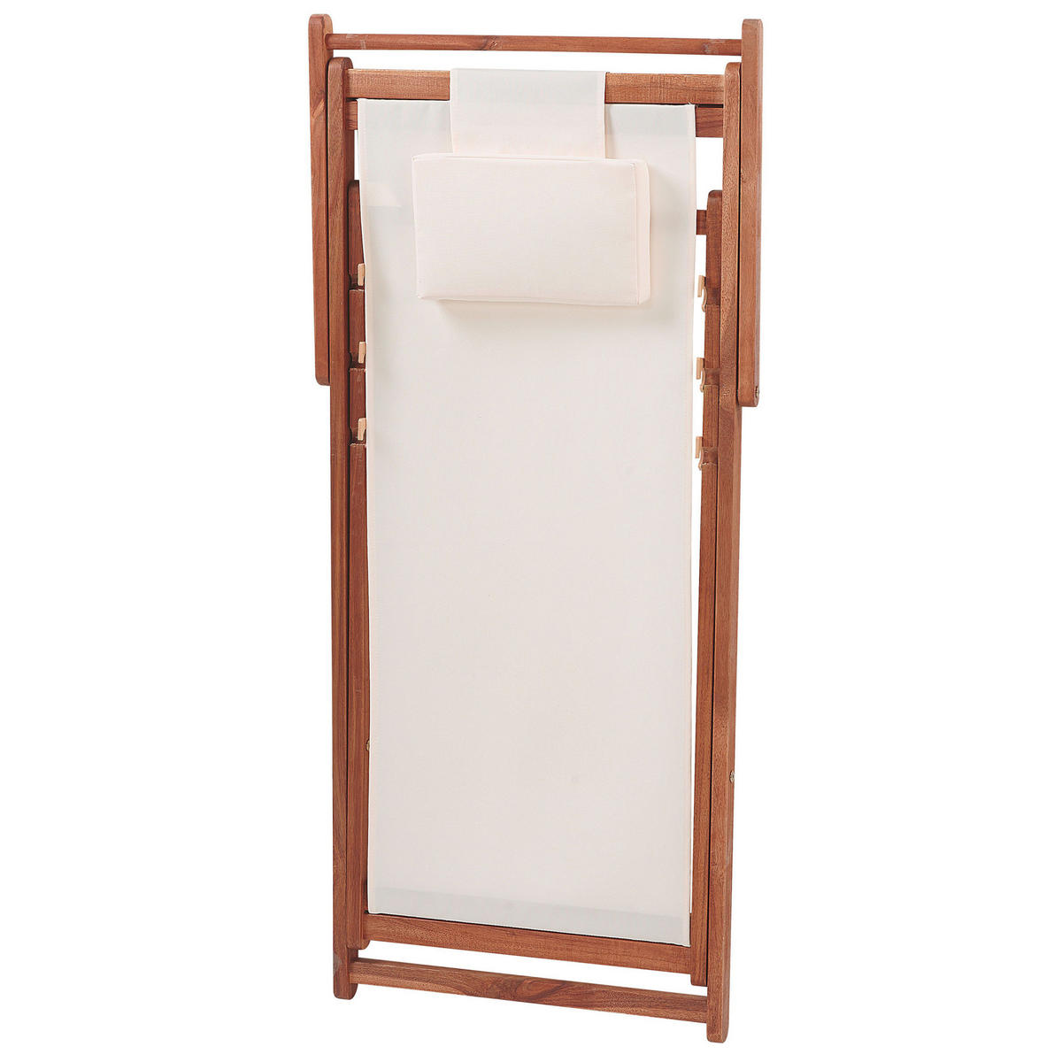 LIEGESTUHL dunkelbraun/beige Avellino - Dunkelbraun/Beige, Textil (54/70/70cm) - Beliani