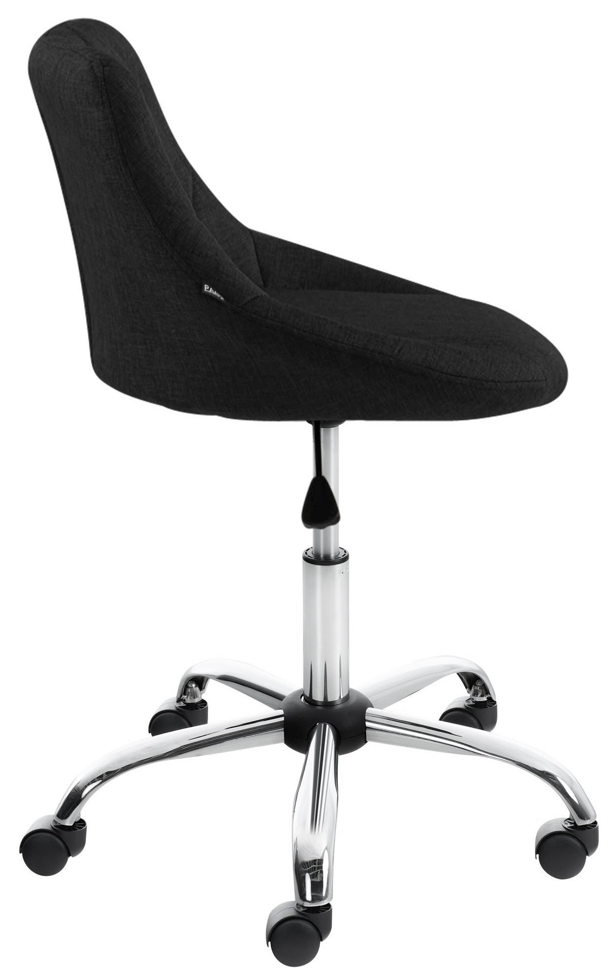 ARBEITSHOCKER Lazius Stoff schwarz - Schwarz, Metall (47/82/49cm) - TPFLiving
