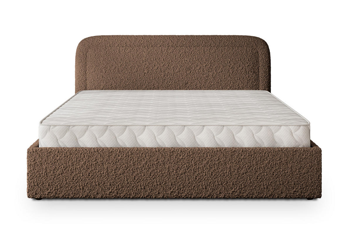 POLSTERBETT BENIRA Q 120x200 cm mit Bettkästen - Braun - Braun, Holz/Textil - MASSENO