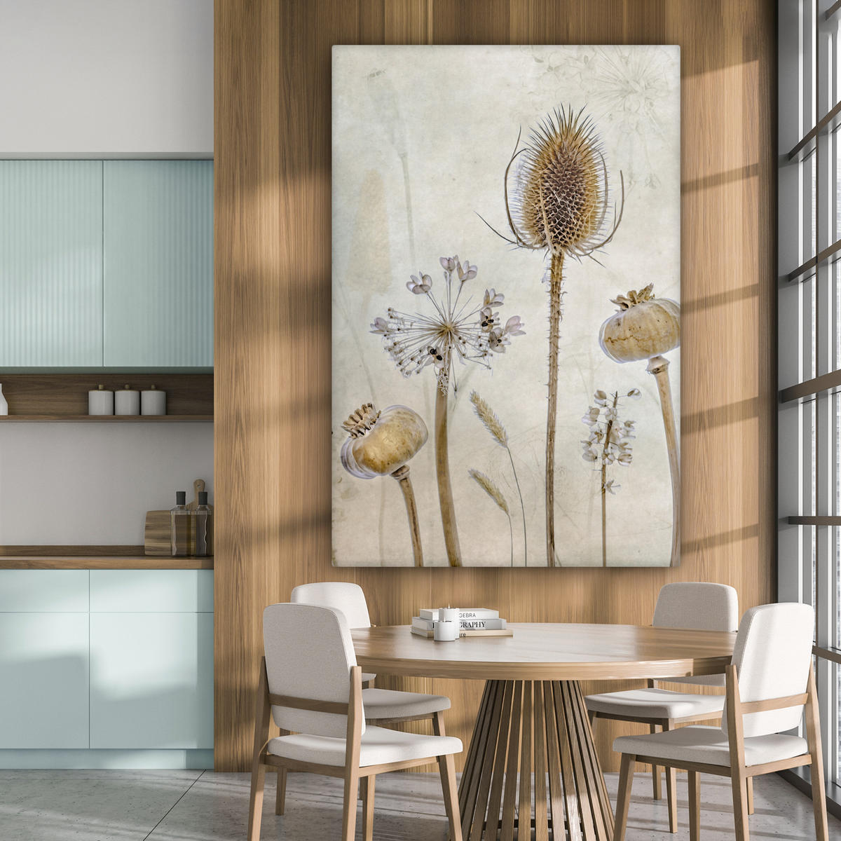 SLIKA NA PLATNU Tihožitje s cvetjem 90x140 cm - bež, tekstil (90/140cm) - MuchoWow