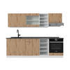 KÜCHENZEILE R-Line Artisan Eiche/Weiß 240 cm, AP Anthrazit - Eiche Artisan/Weiß, Holzwerkstoff (240/81.6/60cm) - Vicco
