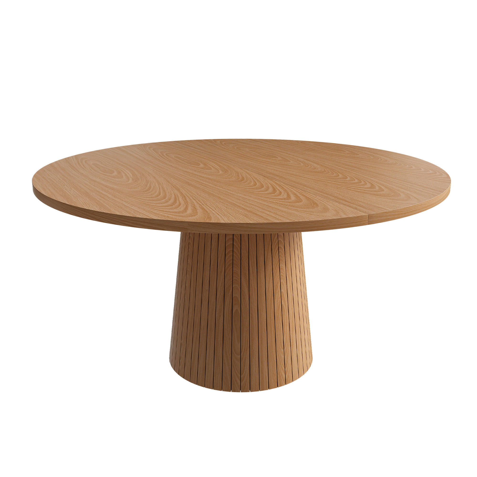 ESSTISCH 110/110/75 cm in Eichenoptik mit MDF-Tischplatte und Säulenfuß - Naturfarben, Holzwerkstoff (110/110/75cm) - CHICFURN