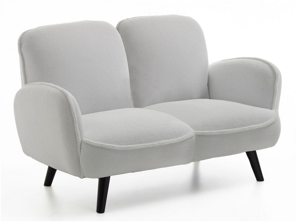 SOFA Ben Teddystoff weiß - Weiß, Textil (140/83/87cm) - ATLANTIC home collection