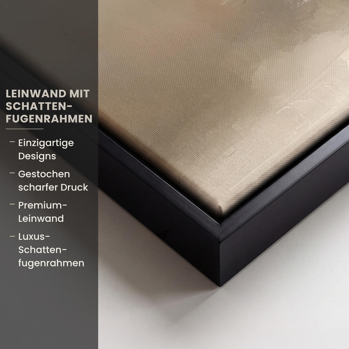 LEINWAND Bilder mit Rahmen - Weihnachten - Weihnachtsbaum - Schnee - Kunst - 50x50 - Champagner, Textil (50/50cm) - MuchoWow