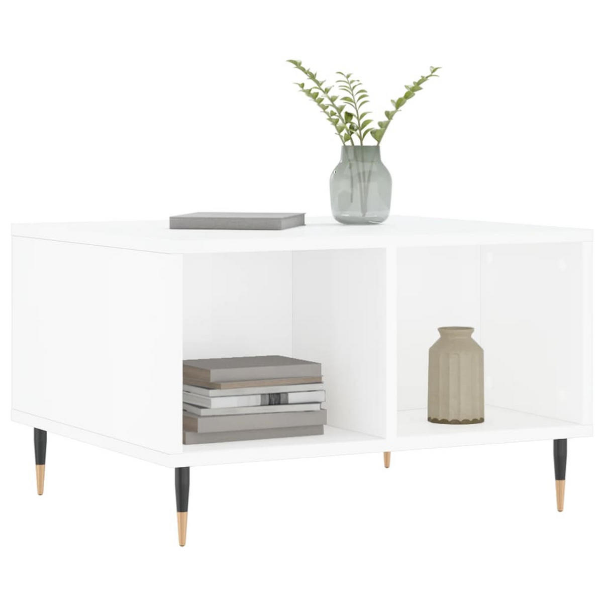 COUCHTISCH Hochglanz-Weiß 60x50x36,5 cm Holzwerkstoff - Weiß, Holzwerkstoff (60/50/36.5cm) - furnicato