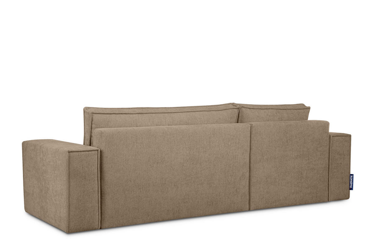 ECKSOFA-LINKS/RECHTS NAPI II mit Schlaffunktion, hellbraun - Hellbraun, Textil (262/148cm) - KONSIMO®