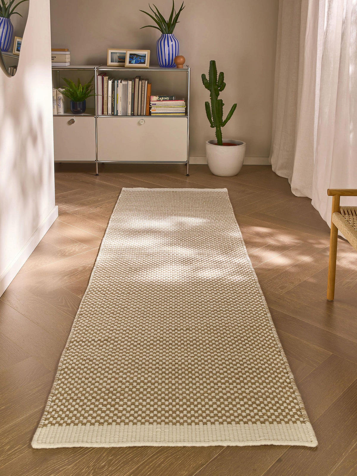WOLLTEPPICH-LÄUFER Laura handgewebt 80/250 cm - Beige, Naturmaterialien/Textil (80/250cm) - benuta Pure