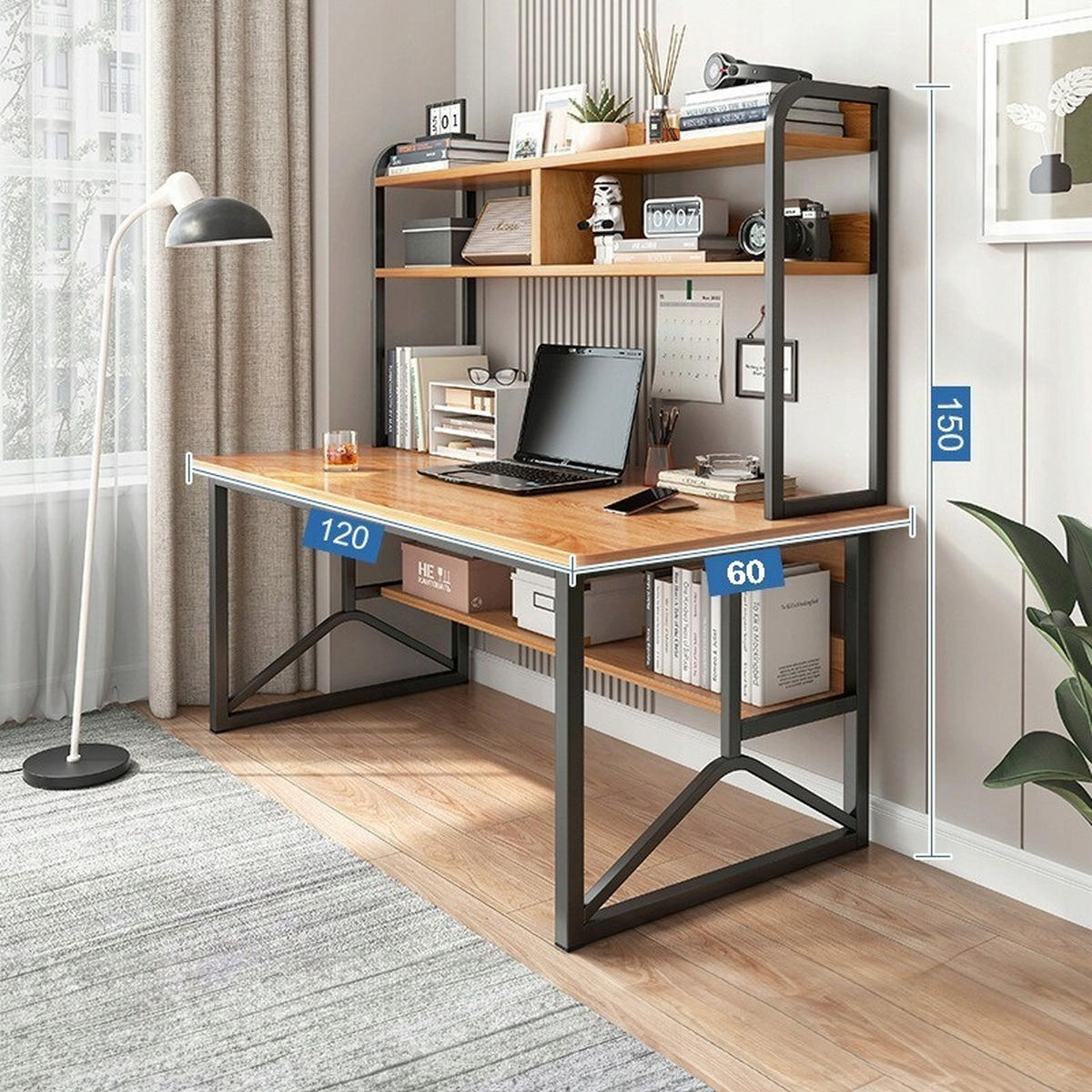 SCHREIBTISCH, braun 150x120x50cm - Braun, Holzwerkstoff (50/120/150cm)