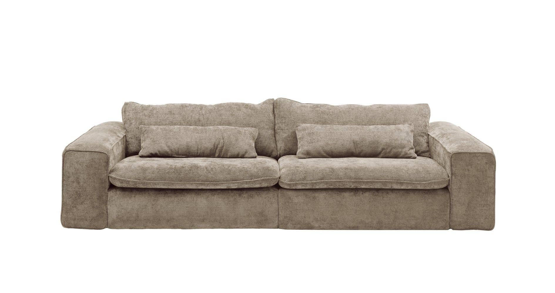 BIGSOFA mit Mikrofaser-Flachgewebe Eden - Wengefarben/Zwetschgefarben, Kunststoff/Textil (300/80/118cm) - ed exciting design