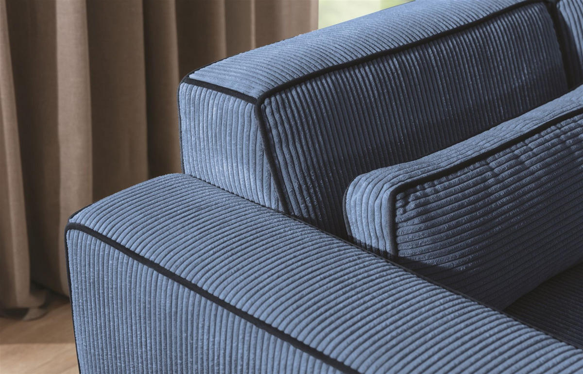 ECKSOFA Schlafsofa Waldo In Poso - Blau, Holzwerkstoff/Textil (260/173cm) - Fun Möbel