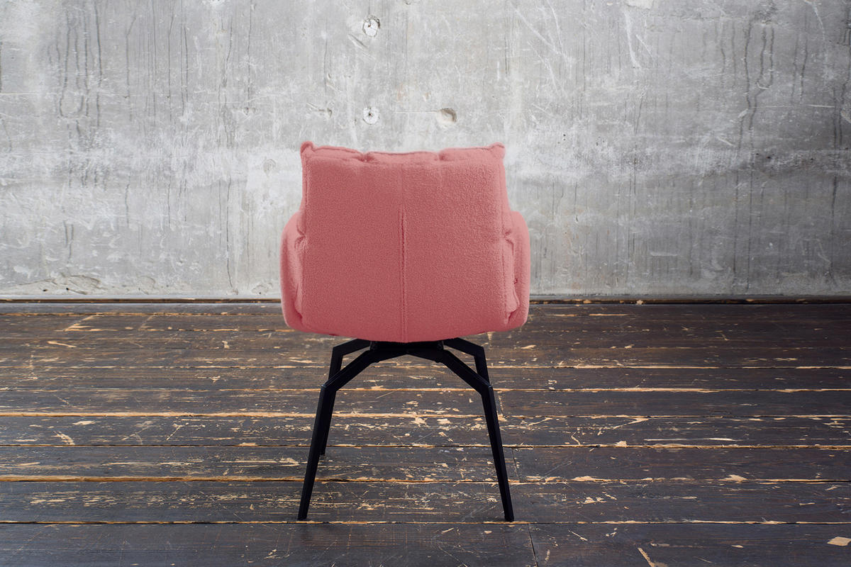 ESSZIMMERSTUHL BARO Pink Webstoff - Pink/Schwarz, Kunststoff/Textil (59/86/65cm) - KAWOLA
