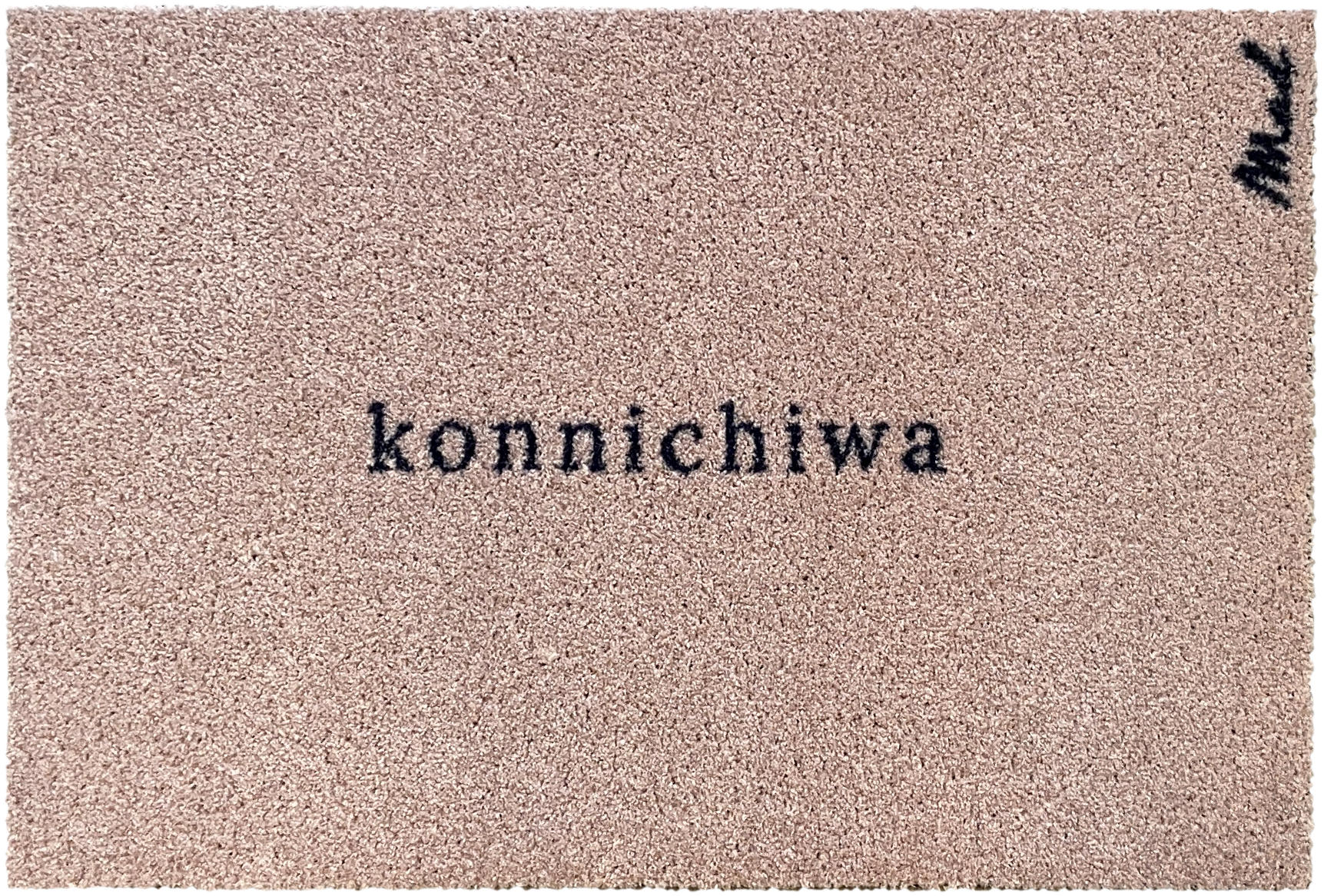 OUTDOOR FUßMATTE "Aya" mit Spruch "konnichiwa" Beige 50 x 75 cm - Beige/Schwarz, Kunststoff/Textil (50/75cm) - MAD ABOUT MATS