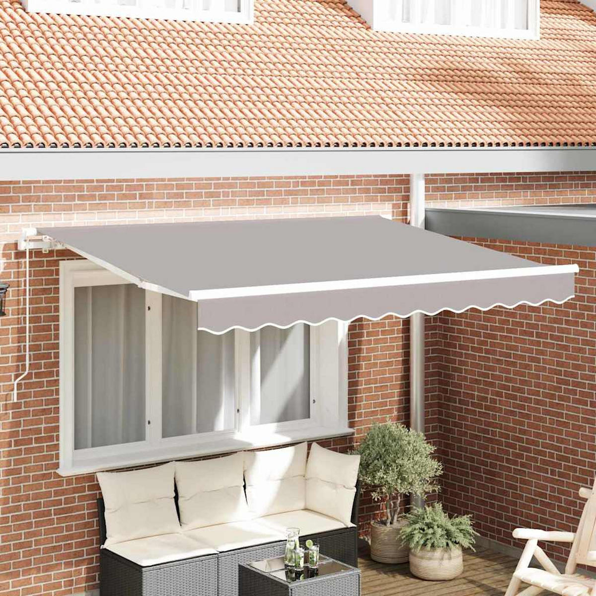 MARKISENERSATZSTOFF Hellgrau 3/2.5 M Polyester - Hellgrau, Textil (280/20/245cm) - vidaXL