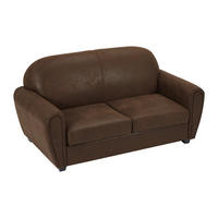 CLUBSOFA 3-Sitzer - Microfaser - Braun - VICTORY III - Braun, Textil (170/89/91cm) - Vente-Unique