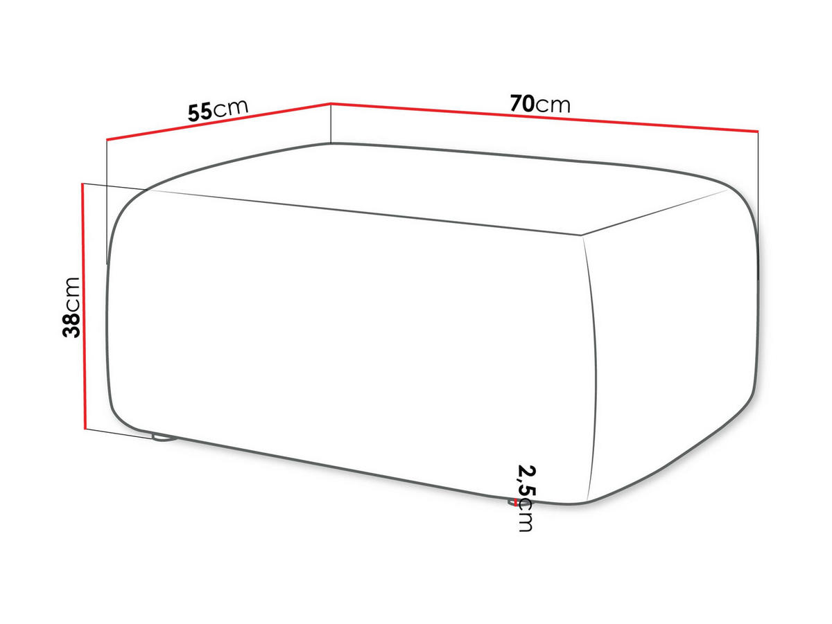 POLSTERHOCKER Piano - Schwarz/Naturfarben, Holz/Kunststoff (70/38/55cm) - MIRJAN24