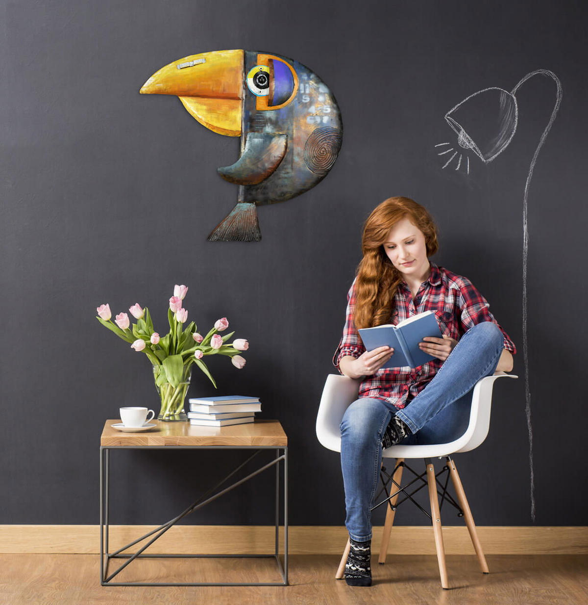 METALLBILD Blau 64/60 cm - Blau, Metall (64/60cm) - KUNSTLOFT