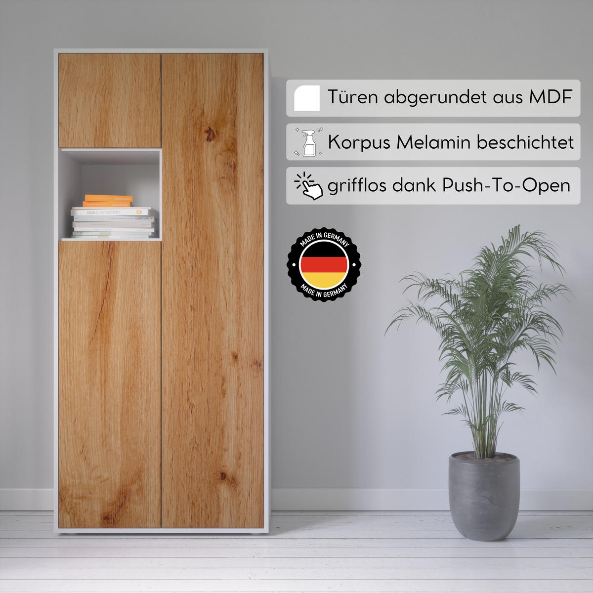 AKTENSCHRANK Amira T10 Eiche Wotan 180/80/40 cm - Eiche Wotan, Holzwerkstoff (80/180/40cm) - SIMPLYFURN