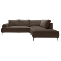 SCHLAFSOFA 275 cm L-Form Harmonia mit Beinen, Rechts, Braun - Braun, Holz (195/275cm) - Emporius