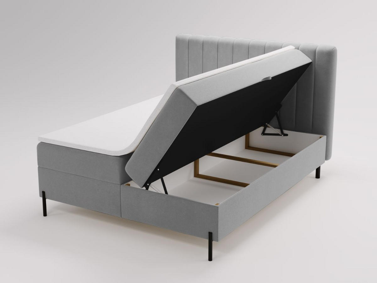 BOXBETT Primavera 180x200 Hellgrau - Hellgrau, Holz/Textil (180/200cm) - Graingold