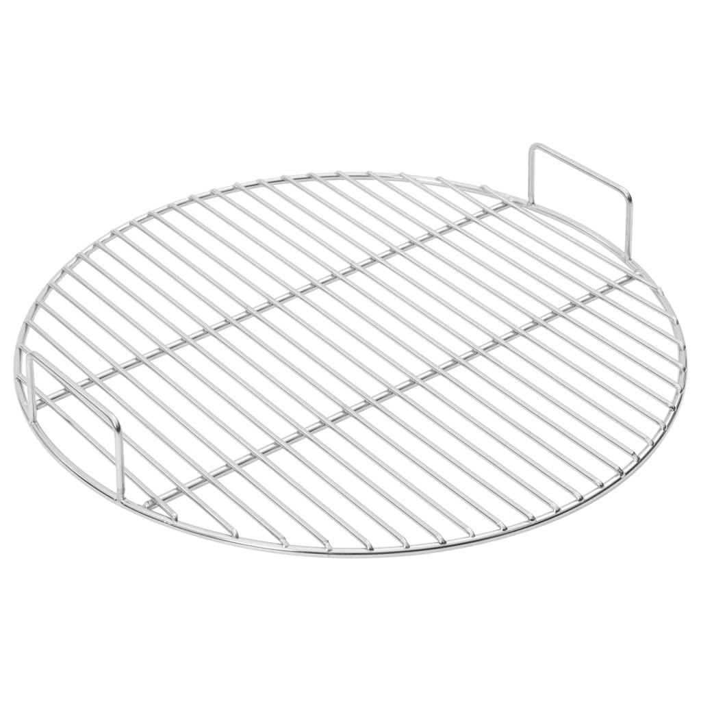 GRILLROST Mit Griffen Rund Ø44,5 Cm 304 Edelstahl - Silberfarben, Metall (44.5/44.5cm) - vidaXL