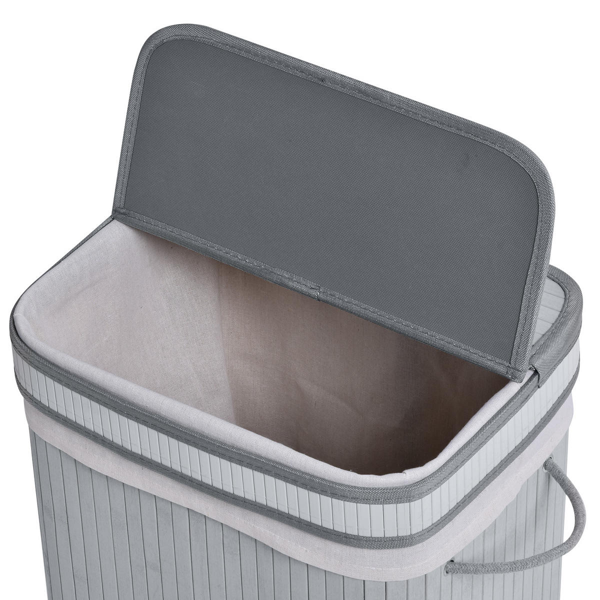 WÄSCHEKORB mit Deckel 70 L, Grau - Grau, Textil (40/60/30cm) - HOMCOM