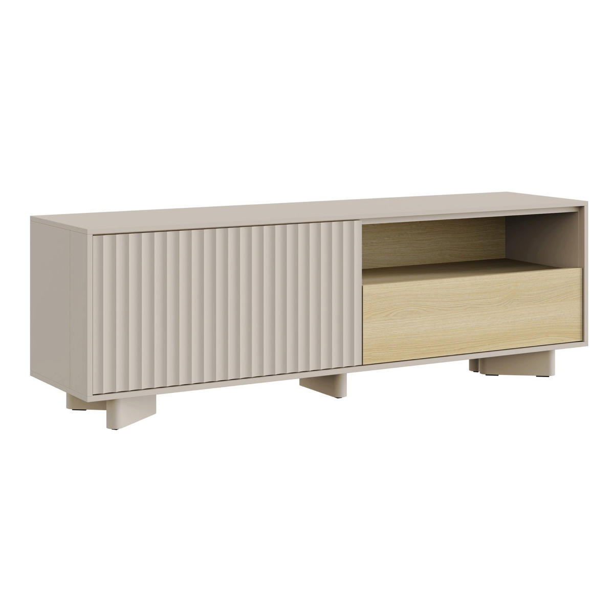 TV stolek Distria Kašmírově šedý 140/46/35 cm - béžová/šedohnědá, kompozitní dřevo (175/46/35cm) - Selsey
