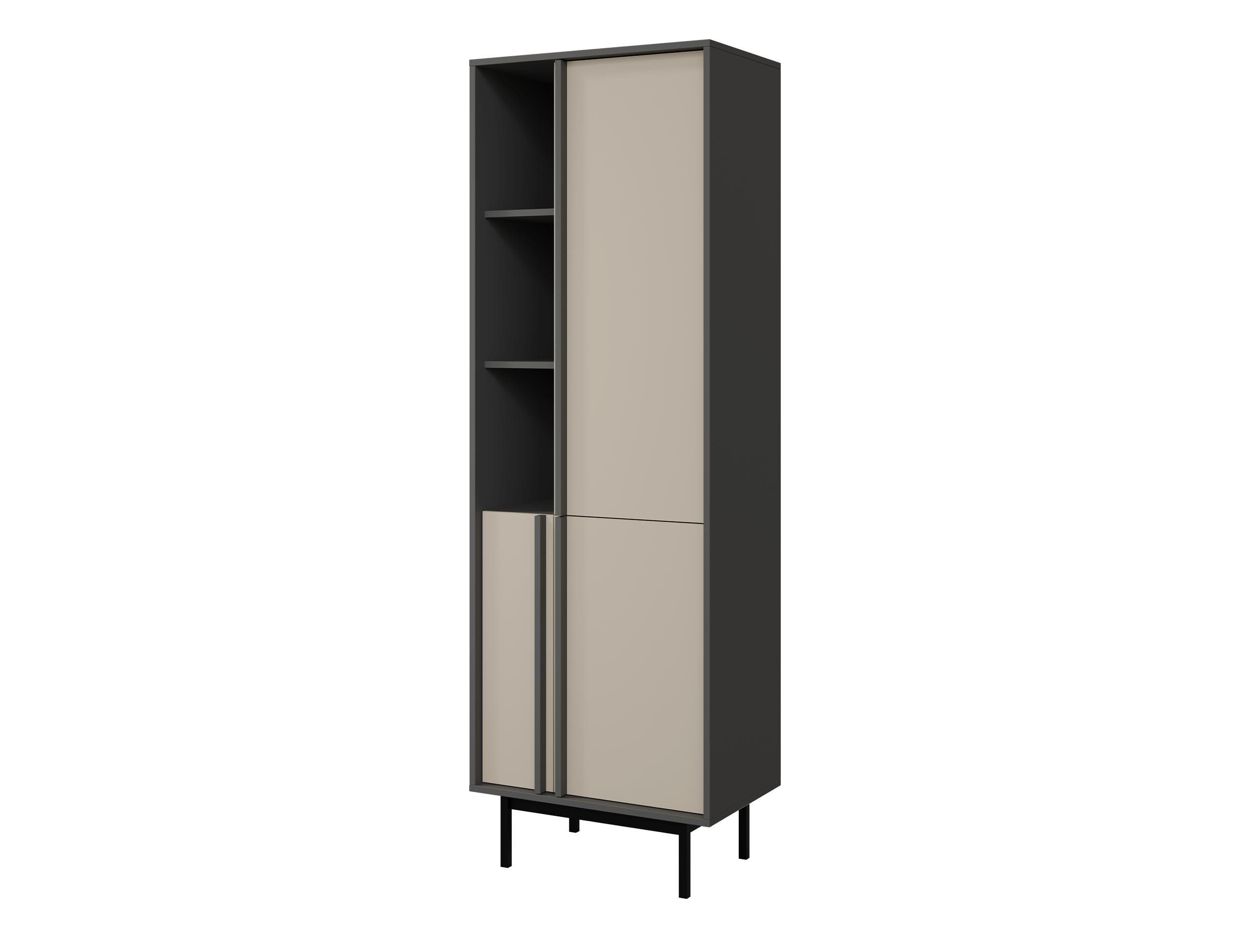 STANDREGAL Alsy 3D AL03 - Anthrazit/Beige, Holzwerkstoff/Kunststoff (63/195/43cm) - MIRJAN24