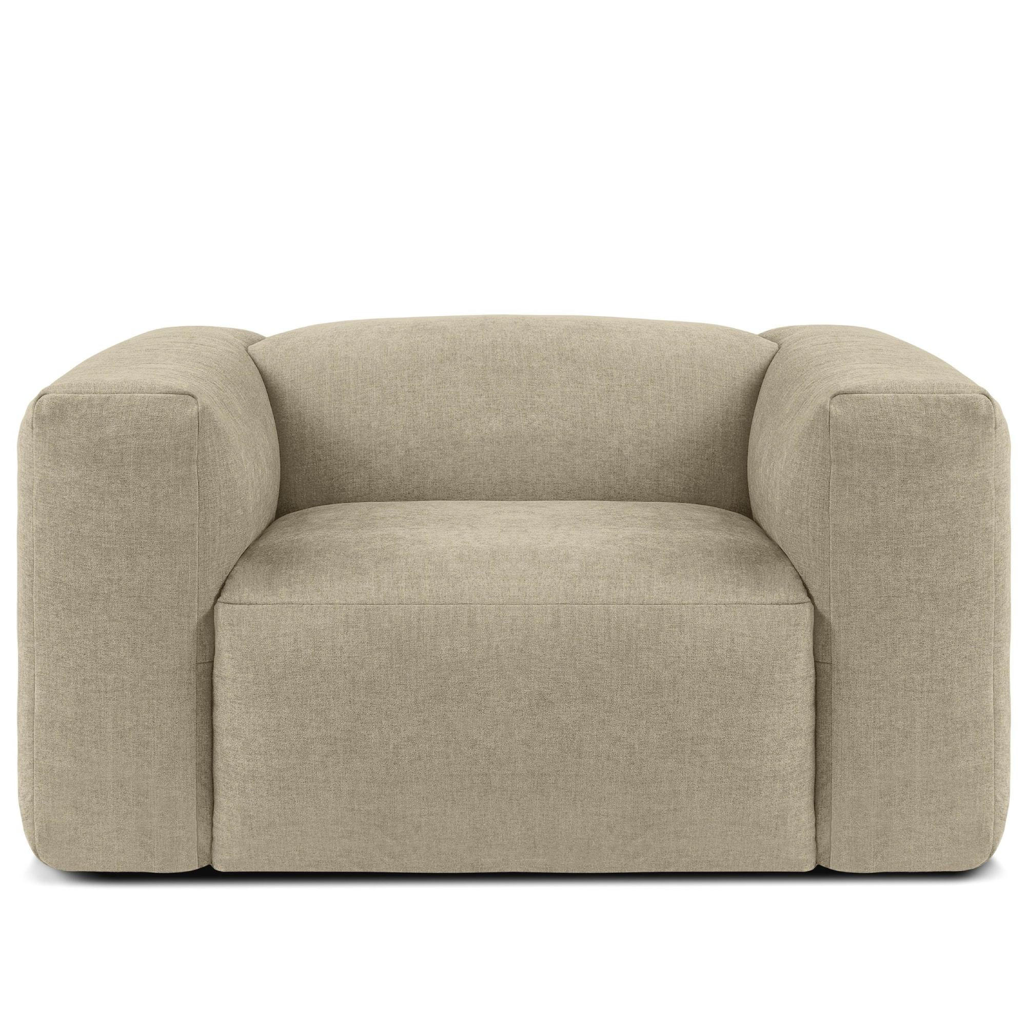 SESSEL BUFFO , Sandbraun - Dunkelbraun, Textil (130/73/96cm) - KONSIMO®