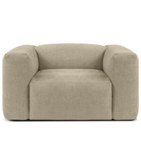 SESSEL BUFFO , Sandbraun - Dunkelbraun, Textil (130/73/96cm) - KONSIMO®