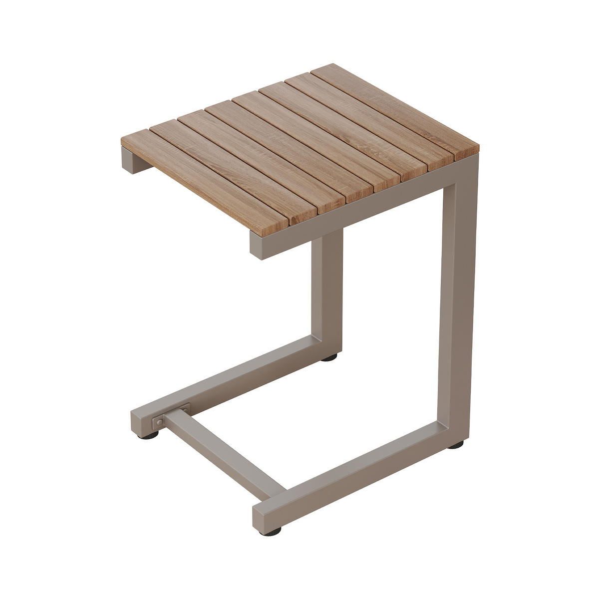 GARTENMÖBEL-SET 3-Sitzer Sofa Verstellbar Tisch Stahl Khaki - Hellbraun, Textil - FLIEKS