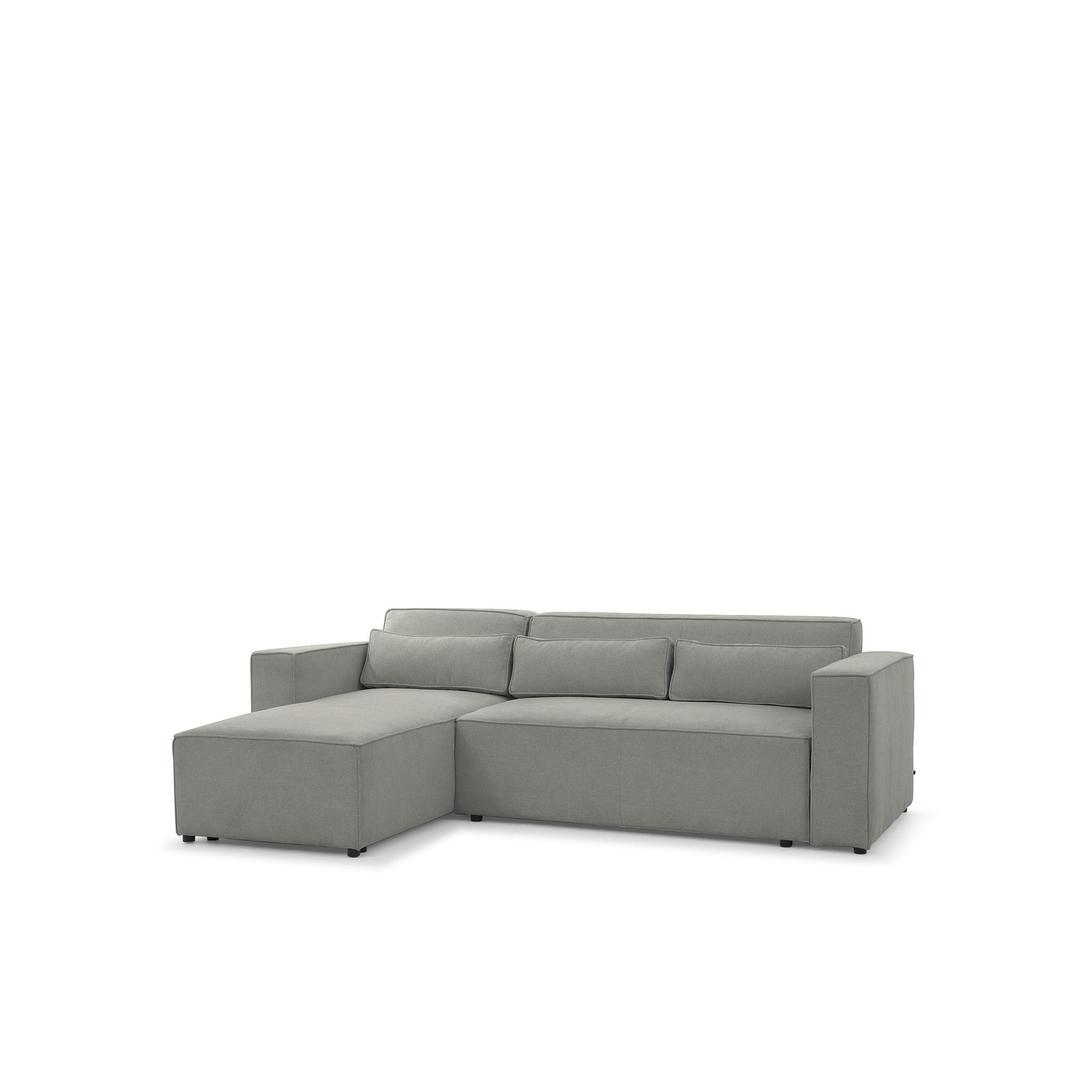 ECKSOFA Schlafsofa Waldo In Stoff Poso - Schieferfarben, Holzwerkstoff/Textil (260/173cm) - Fun Möbel
