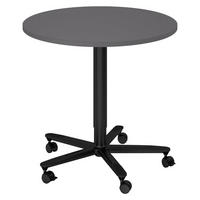SÄULENHUBTISCH rund ST 80/80/74 cm in Graphitfarben/schwarz - Graphitfarben/Schwarz, Holzwerkstoff (80/80/74cm) - bümö