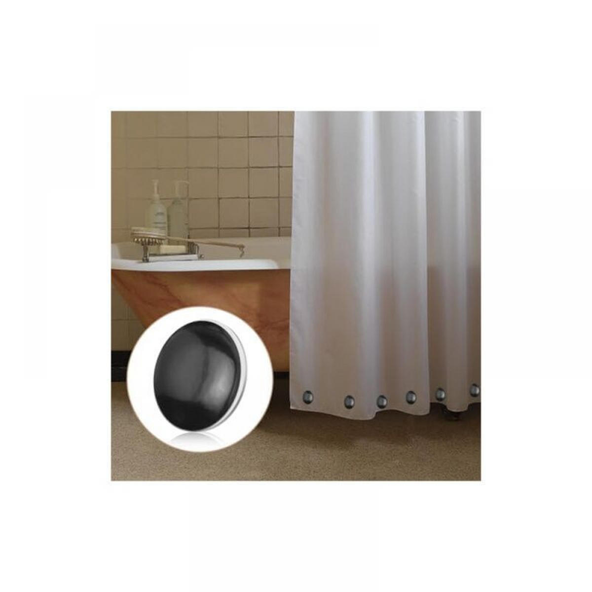 DUSCHVORHANG-GEWICHTE - 10er-Pack magnetische Duschvorhanggewichte - nahtlose untere Gewichte - beschwerte Magnete verhindern - Schwarz, Textil (13/2/19cm) - MCBOSON