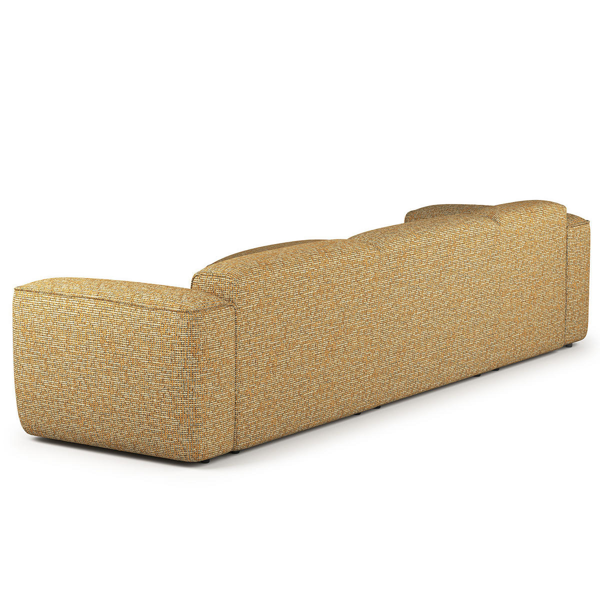 3-SITZER ECKSOFA mit Longchair - Schwarz/Honig, Kunststoff/Textil (317/173cm) - home24