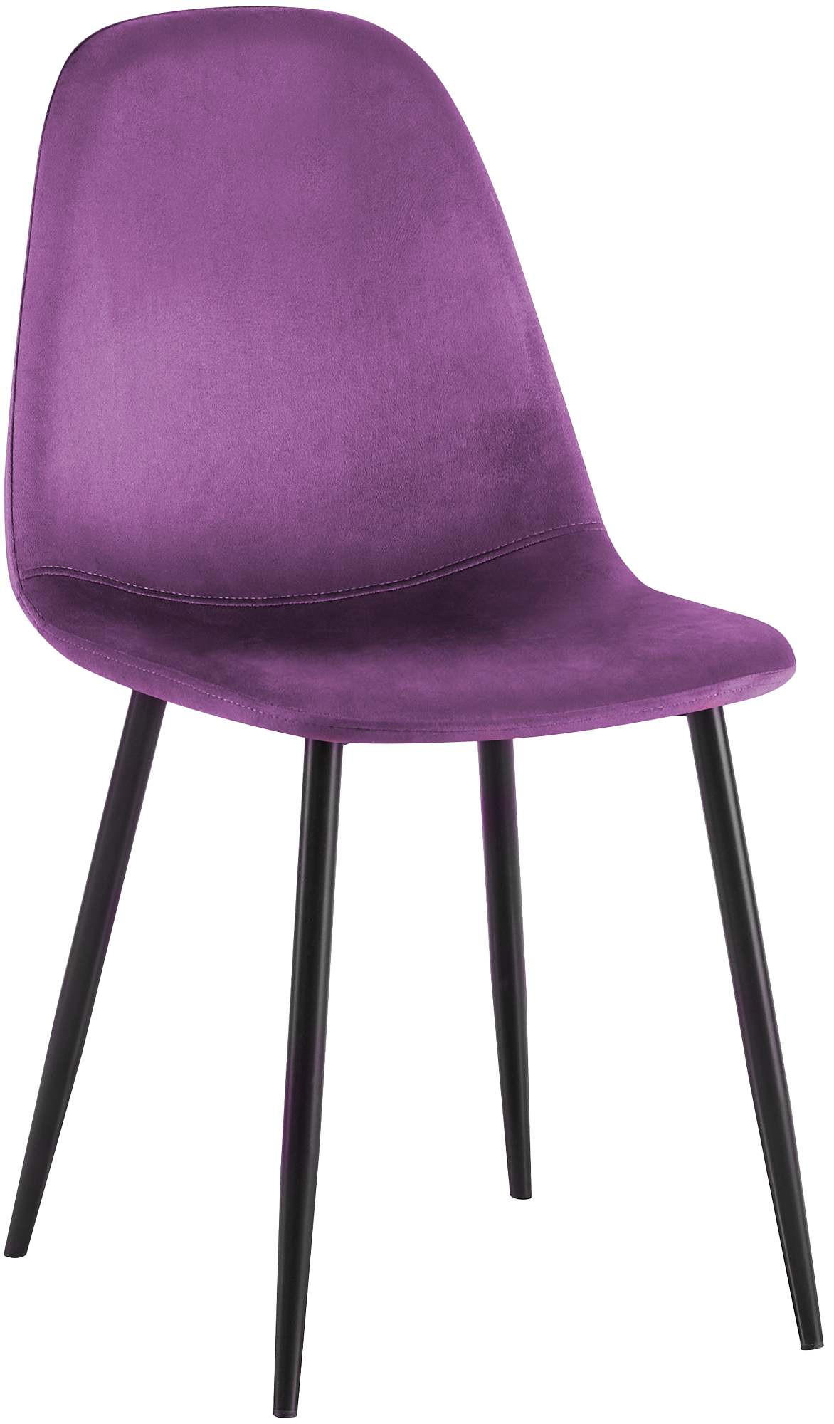 STUHL Samt Lila - Lila/Schwarz, Textil/Metall (44/88/51cm) - CLP