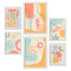 POSTER Set Mit 6 Crasis Rahmen In Blume Zusammenfassung A3 & A4 Weißer Rahmen - Weiß, Papier (29/3cm) - Nacnic