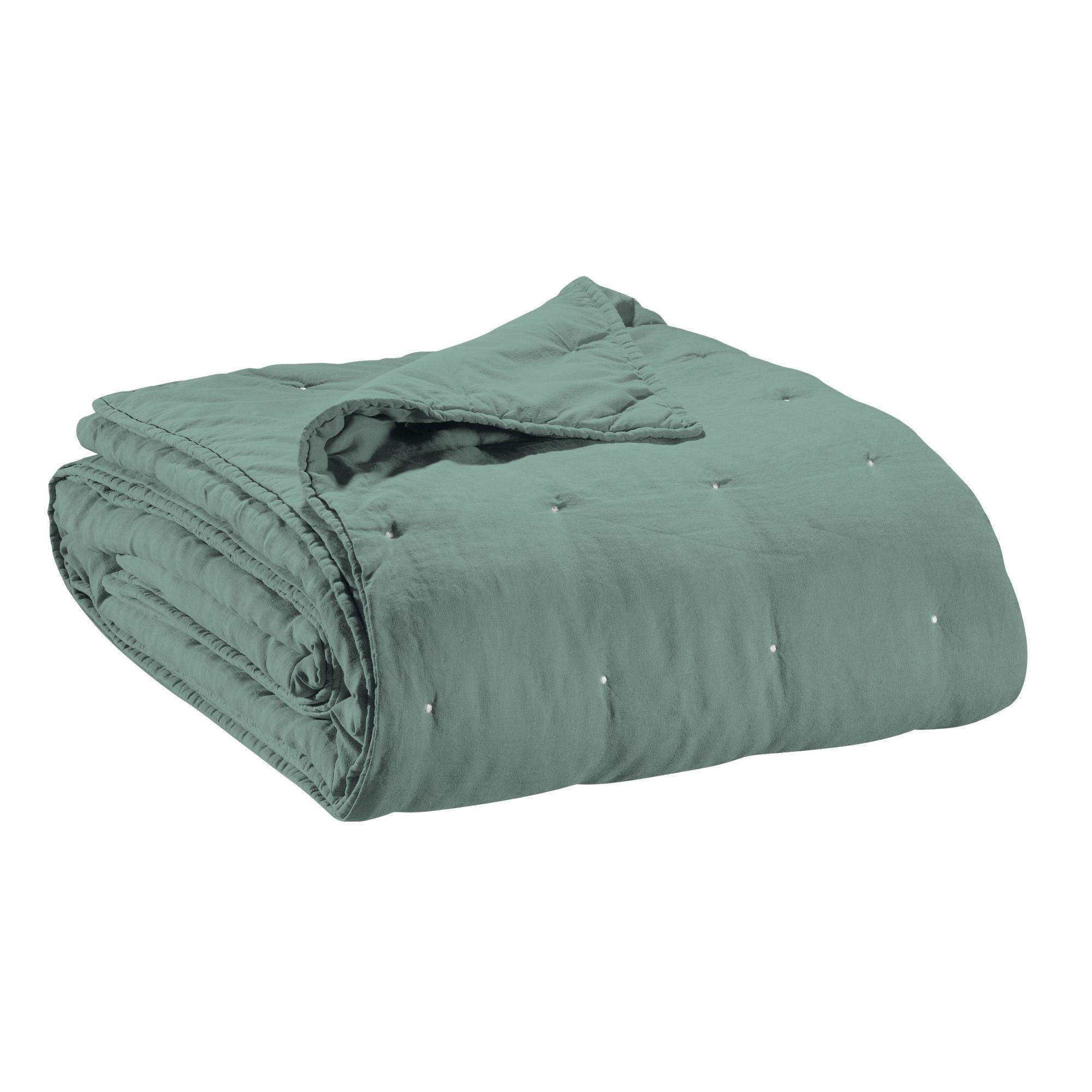 BETTÜBERWURF Zeff graugrün 240 x 260 cm - Grün, Textil (240/260cm) - Vivaraise