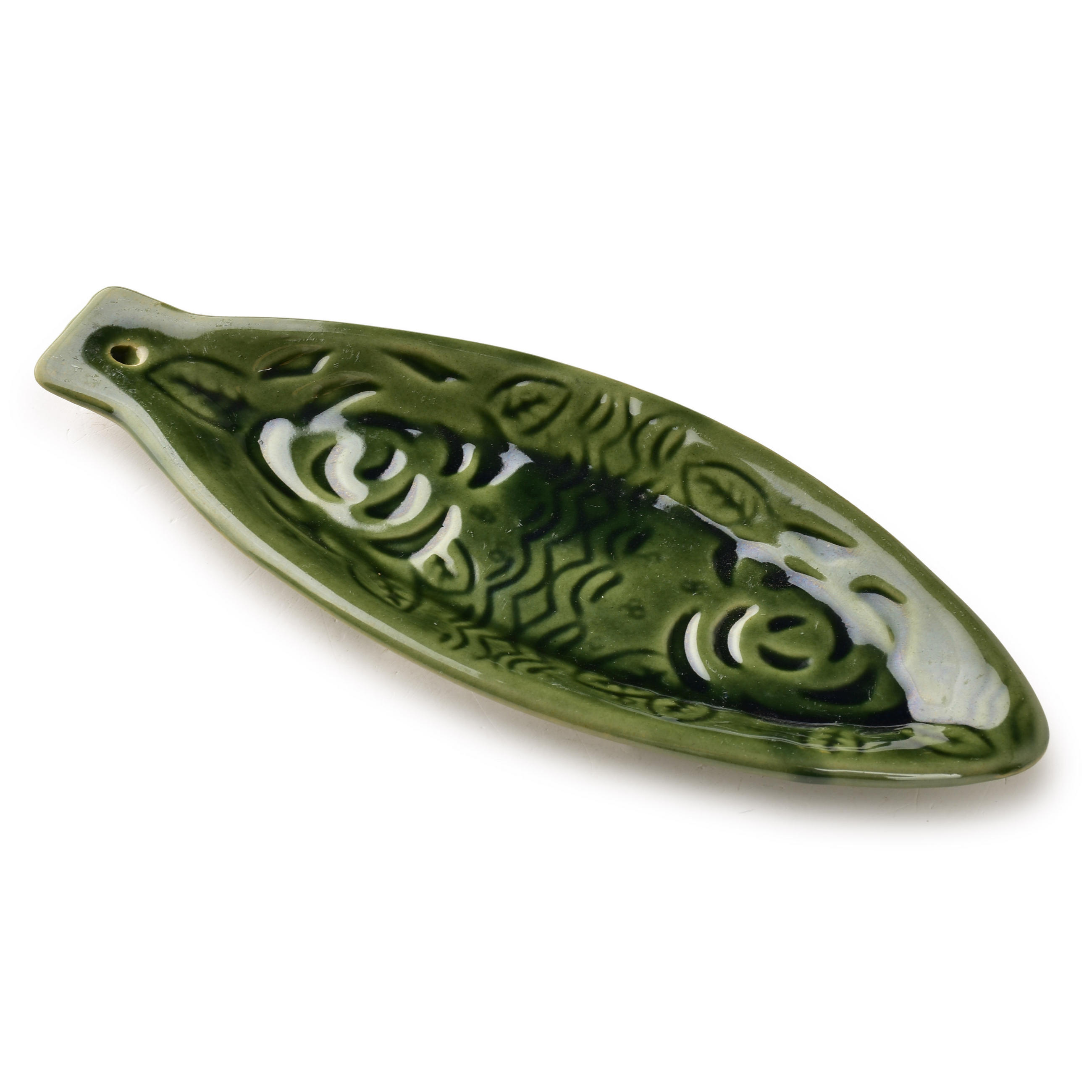 RÄUCHERSTÄBCHENHALTER Mondex 20/7,5/2cm Grün Keramik - Grün, Keramik (7.5/2/20cm) - Mondex