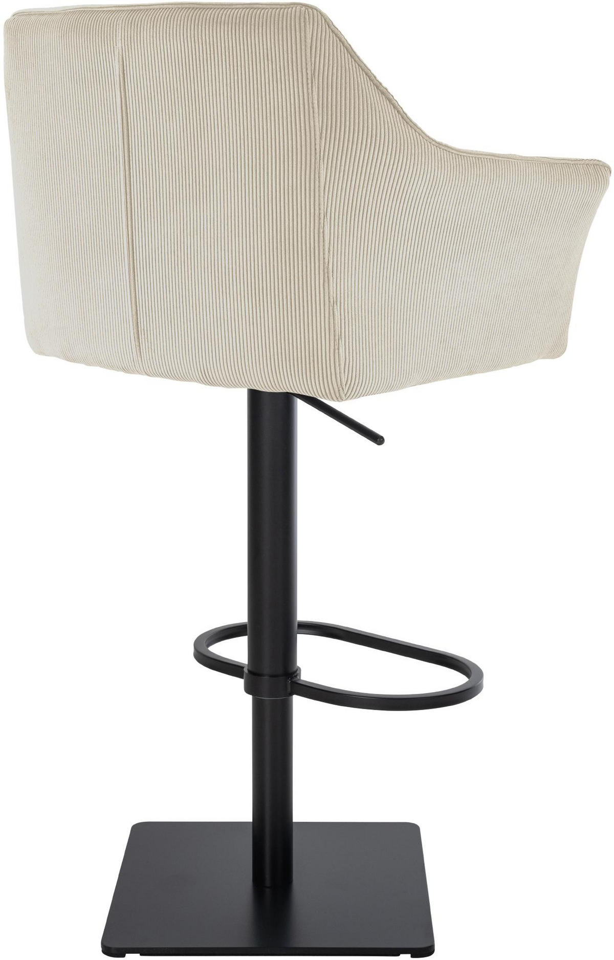 BARHOCKER Cord Creme - Creme/Schwarz, Textil/Metall (64/88/45cm) - CLP