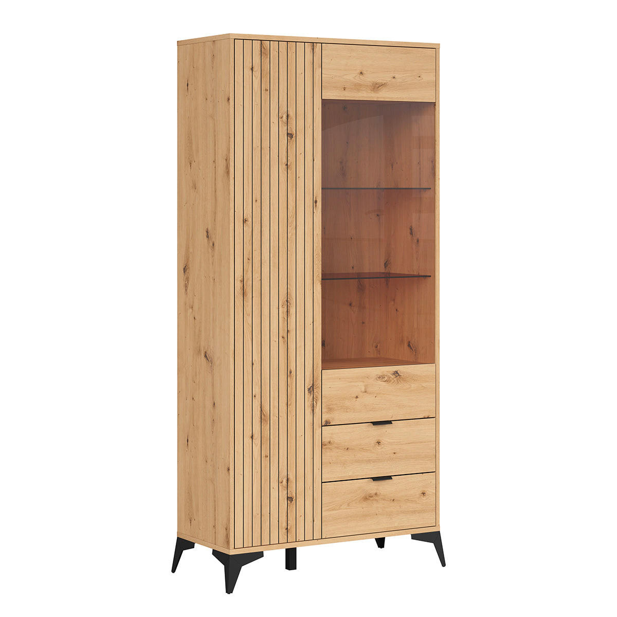 GESCHIRRSCHRANK Mao Holz - Braun, Holzwerkstoff (90/197/41cm) - Petits-meubles