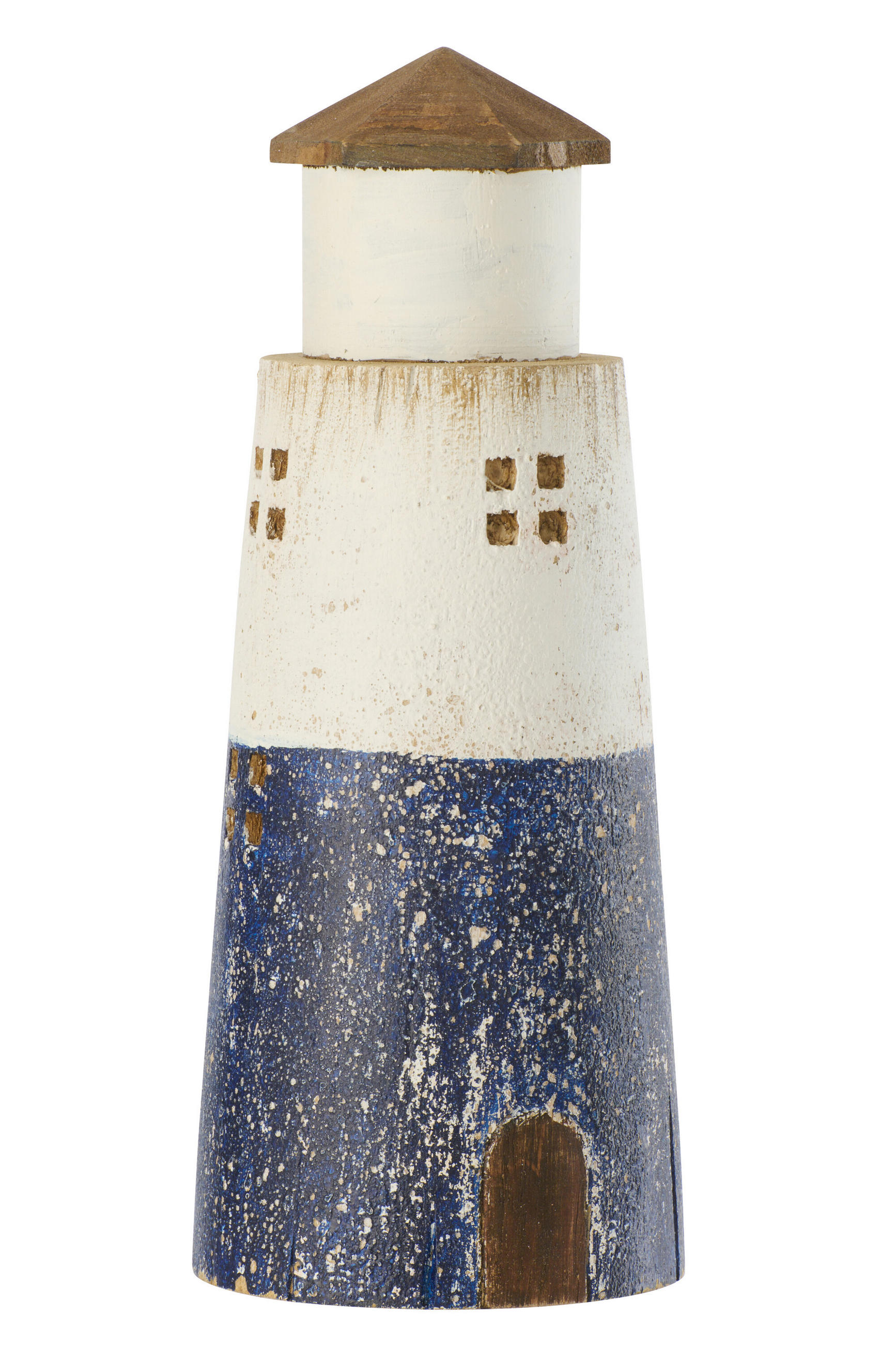 DEKO LEUCHTTURM - Blau, Holz (12/30/12cm) - J-Line