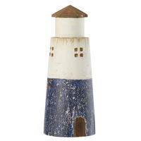 DEKO LEUCHTTURM - Blau, Holz (12/30/12cm) - J-Line