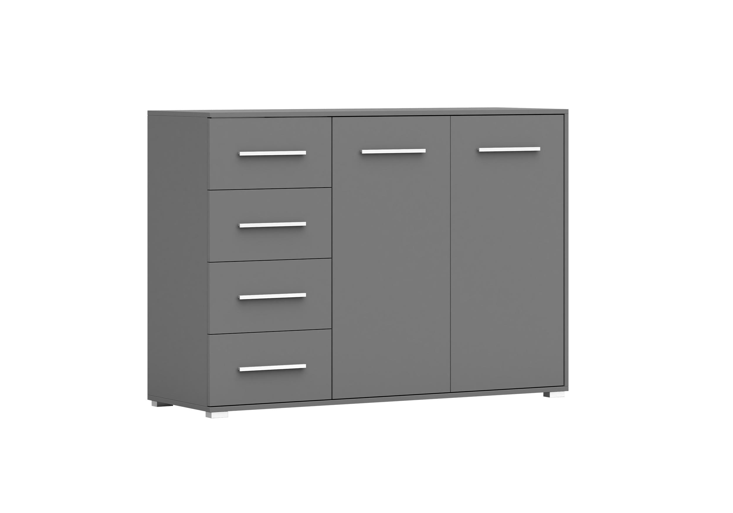 KOMMODE - Highboard IRYS 01 2D4S Grau - Grau, Holzwerkstoff (135/95/45cm) - Möblo
