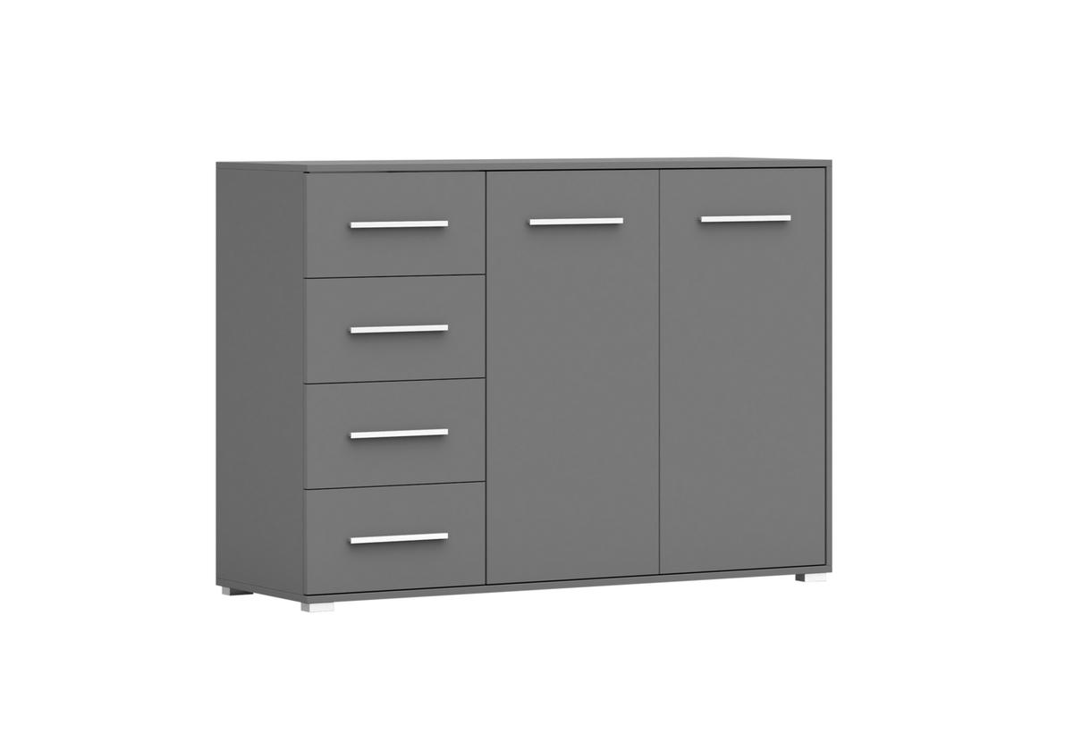 KOMMODE - Highboard IRYS 01 2D4S Grau - Grau, Holzwerkstoff (135/95/45cm) - Möblo