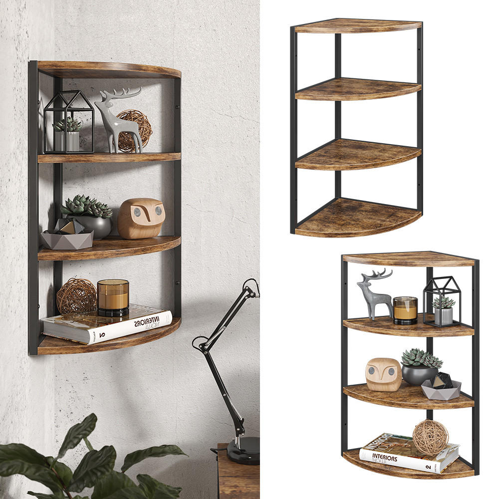 ECKREGAL Fyrk Antikholz 30 x 60 cm - Eichefarben/Schwarz, Holzwerkstoff (30/60/30cm) - Vicco