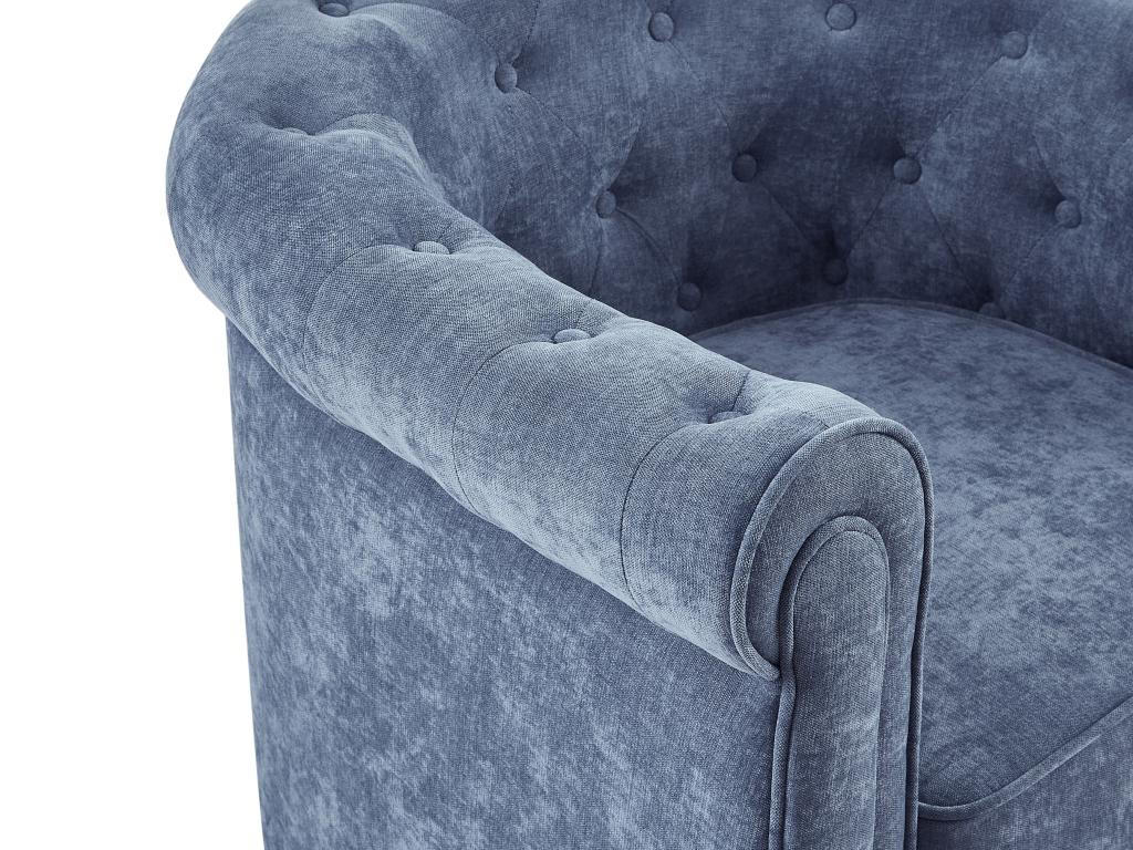 2ER-SET Sessel - Stoff - Blau - CHESTERFIELD - Blau, Textil (78/72/82cm) - Vente-Unique