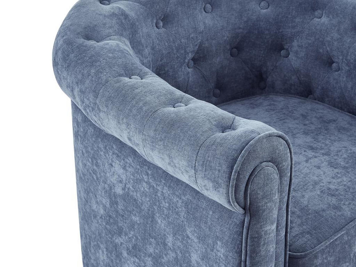 SESSEL - Stoff - Blau - CHESTERFIELD - Blau, Textil (78/72/82cm) - Vente-Unique